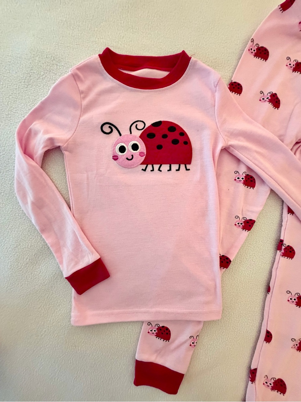 Red & Pink Ladybug Pajama Set - Picture 2 of 7